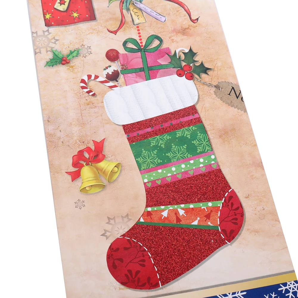Wholesale TOP Quality Reusable Custom Logo Printing Christmas Stocking Kraft Paper Bag