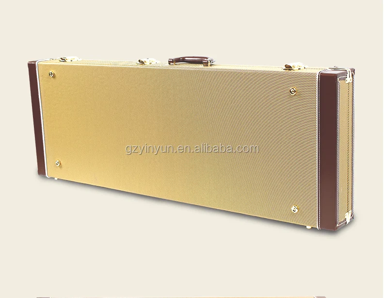Offre Spéciale Tissu pour guitare électrique/Guitares Électriques avec jaune tweed étui rigide