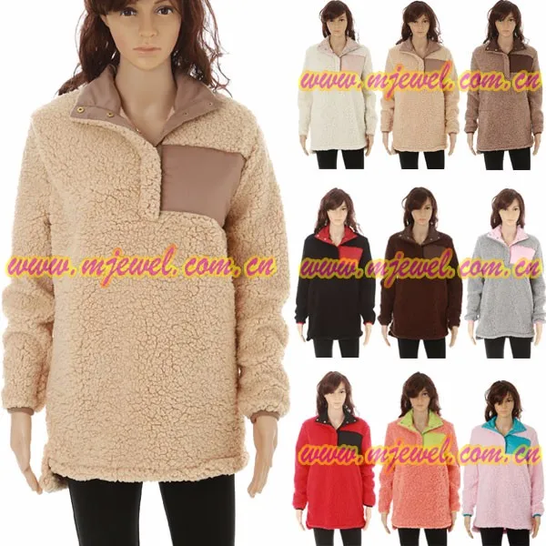 sherpa fleece pullover wholesale