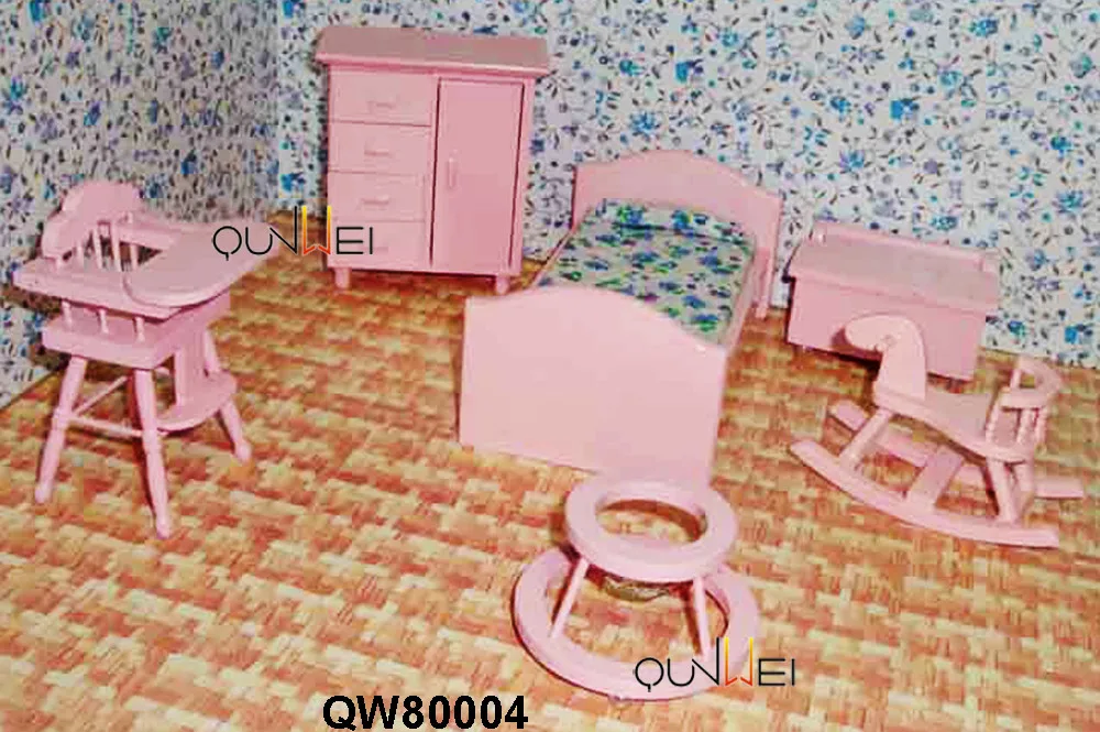 Dollhouse Miniature Furnitures Bathroom Wooden Mirror Shelf Ceramic Wash Basin Oathtub