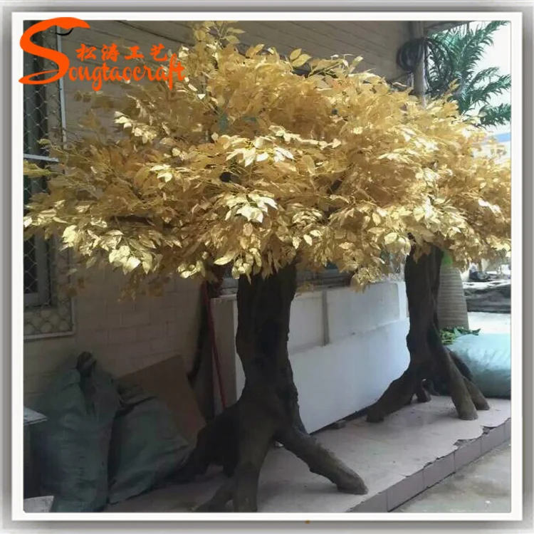 Large Gold Leaf And Tree Roots Made Of Artificial Gold Tree For Wedding