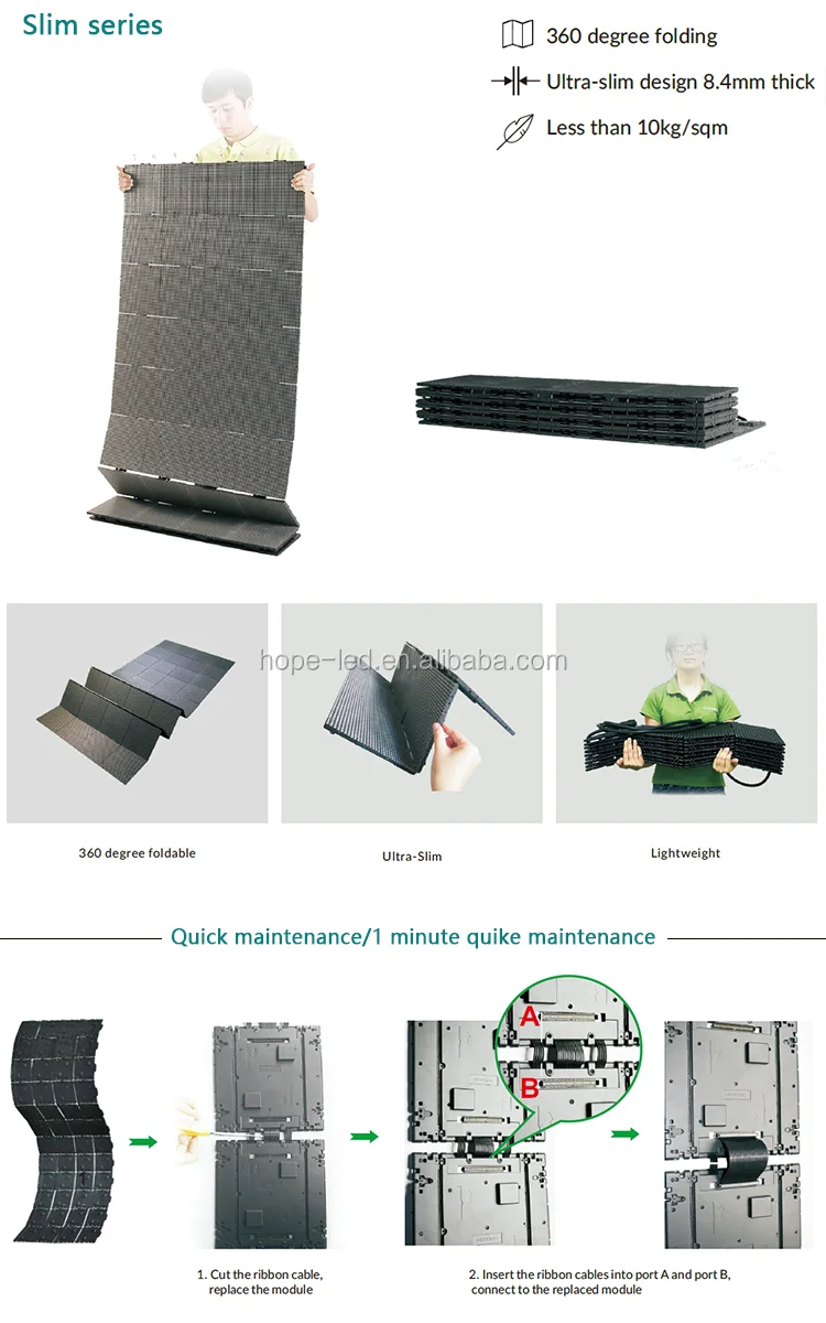 Outdoor & Indoor P10 P8 P6 P5 P4 P3 Novastar Wireless control flexible led module G-energy Kinglight Wedding scene LED screen