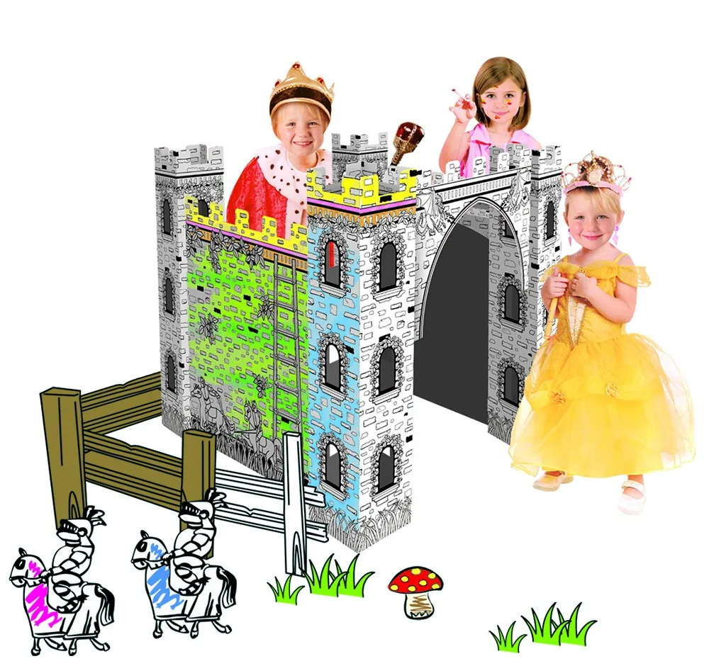Castillo De Cartón Plegable Para Colorear Diy Para Niños - Buy Cartón ...