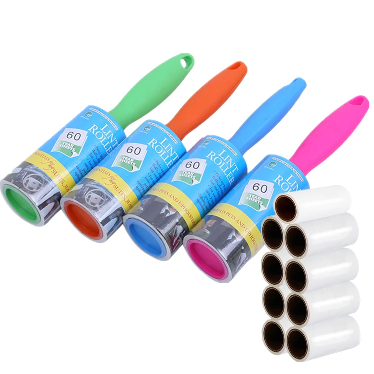 New design lint roller adhesive tape spiral cut lint roller refill pet hair pet lint roller remover refilled