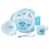 Unique New Products Design Fish Shape Style Bamboo Dinnerware 5sets China Suppliers Baby Kitchen Accessories Cup Plate Spoon
