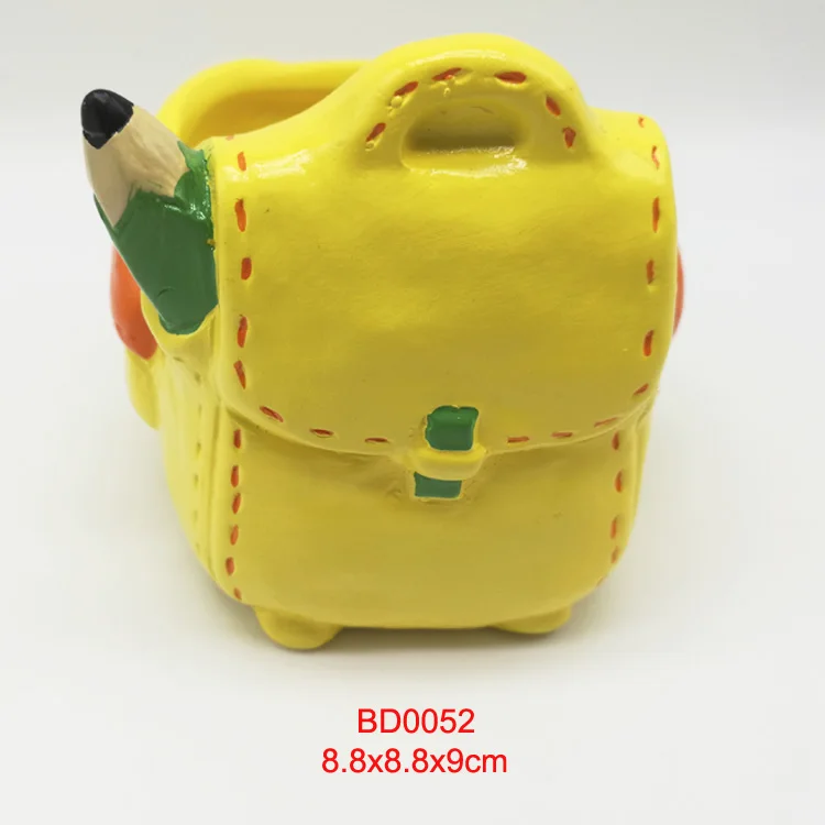 特色卡通书包学生迷你独特陶瓷花盆简约现代陶瓷风格