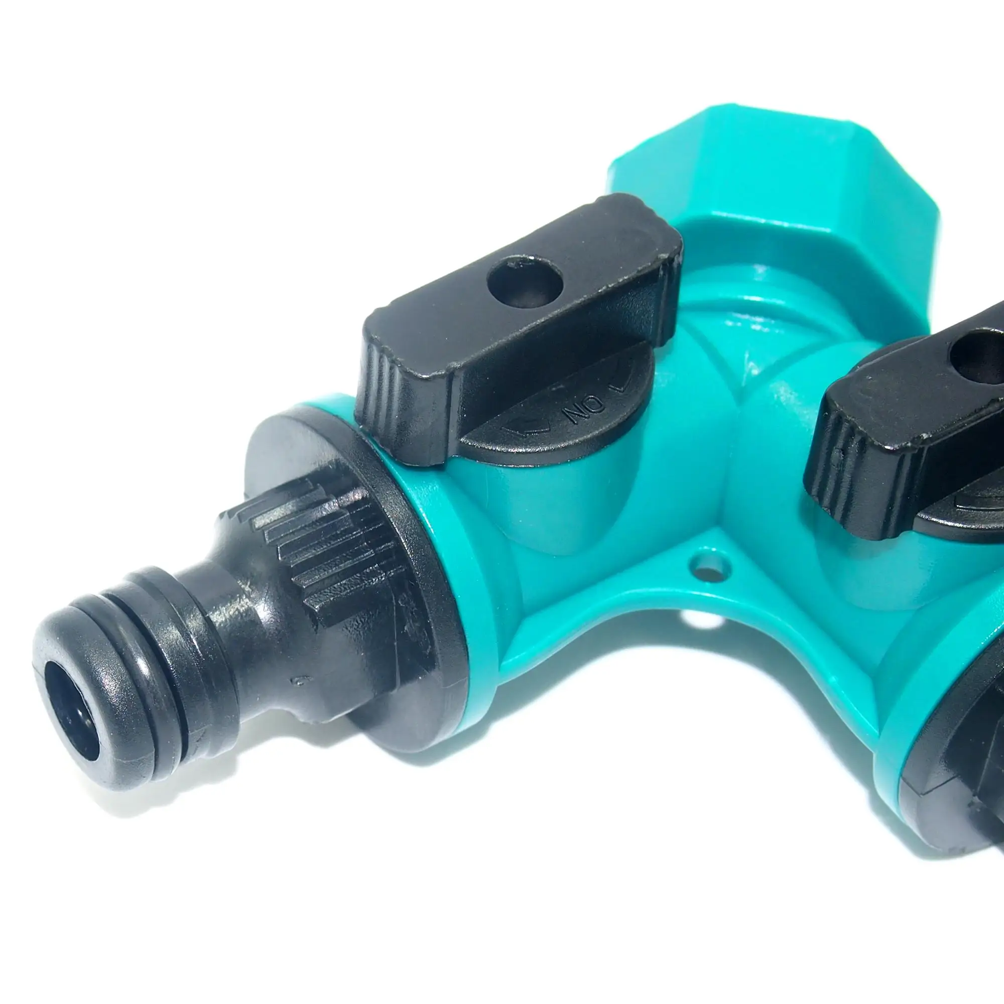 Plastic garden 2-way  hose splitter with valve