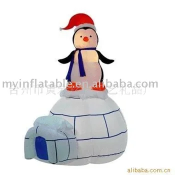 Inflatable Christmas Decoration Penguin In Igloo Buy Inflatable