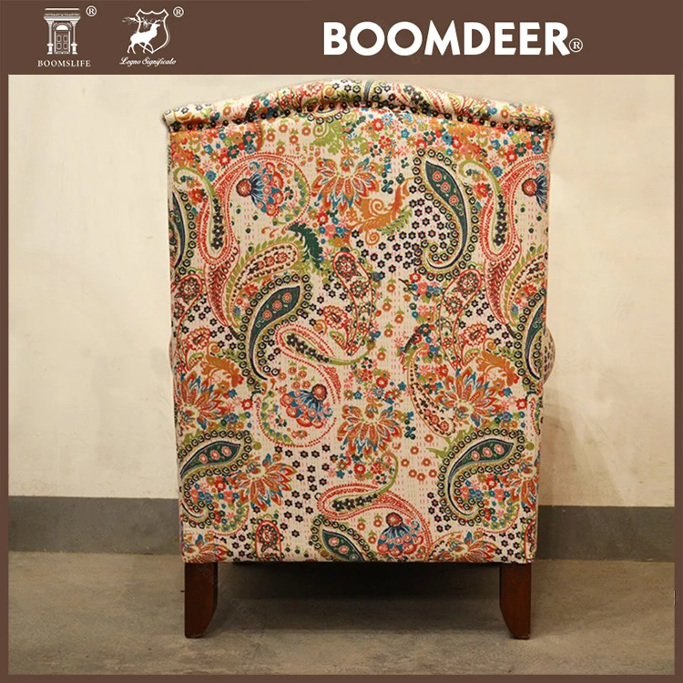 product-BoomDear Wood-Boomdeer American Style Classic Arm Chairs Country Style Flower Antique Fabric