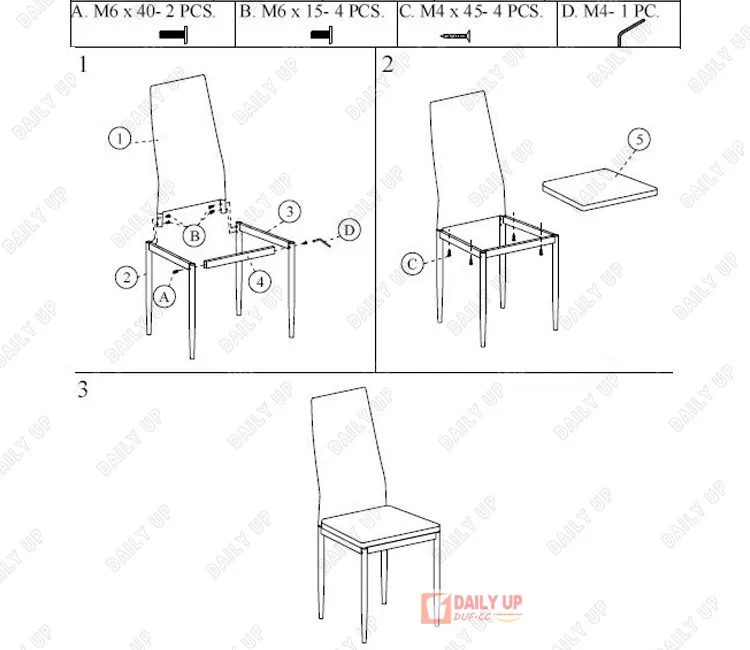 Bright Lobby Chair with Sponge Padded High End Modern Glass Dining Table Leather Chair PU Restaurant Chair Home Furniture