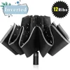 New Upgrade Auto Open and Auto Close 12 Ribs 3 Folding Reverse Umbrella with Reflective Edge