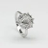 Luxury design grid shape 925 silver ladies ring manufacturers custom