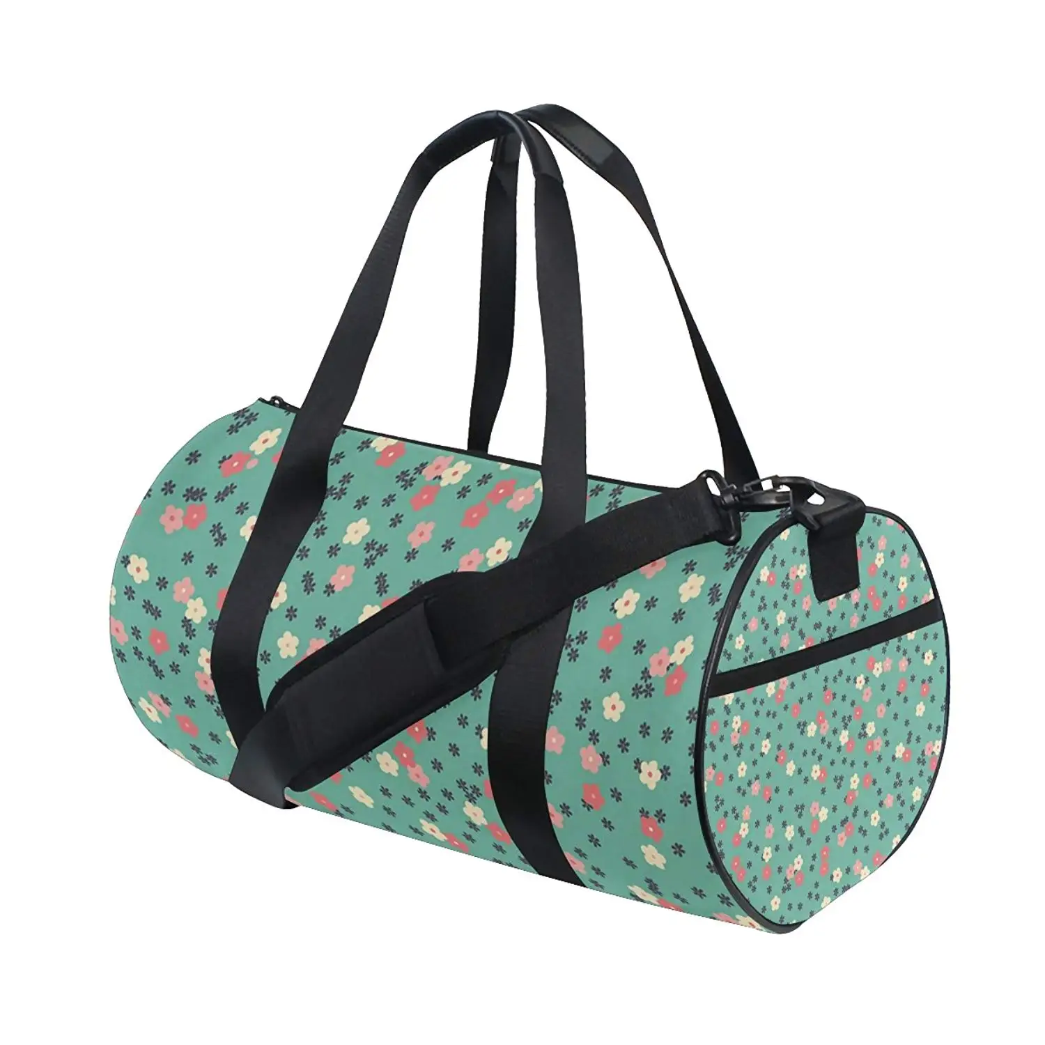 AHOMY Canvas Sports Gym Bag Flower Abstract Travel Shoulder Bag