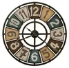 18 inch Retro Rustic Colored Panels Open Dial Oversized Wall Clock for living room decor
