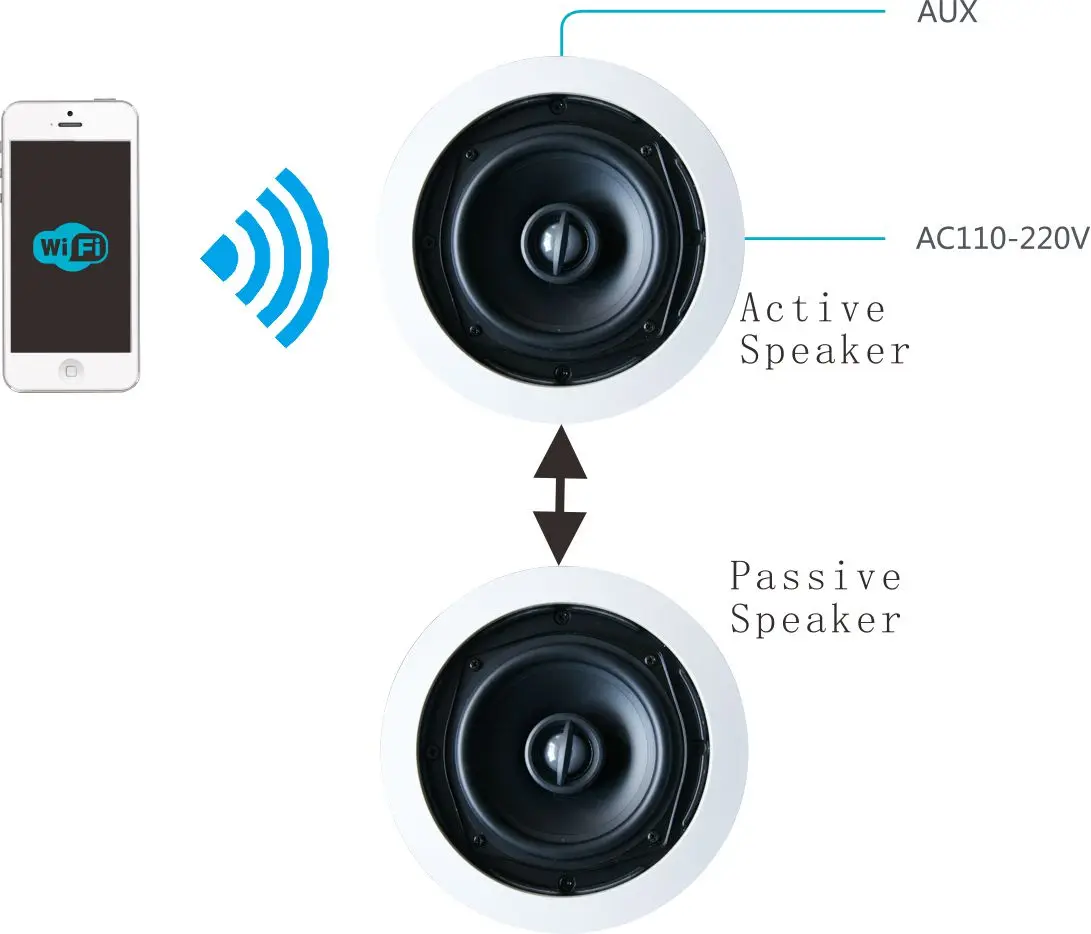 Active Wifi Ceiling Speaker System Multi Channel 5 1 Surround