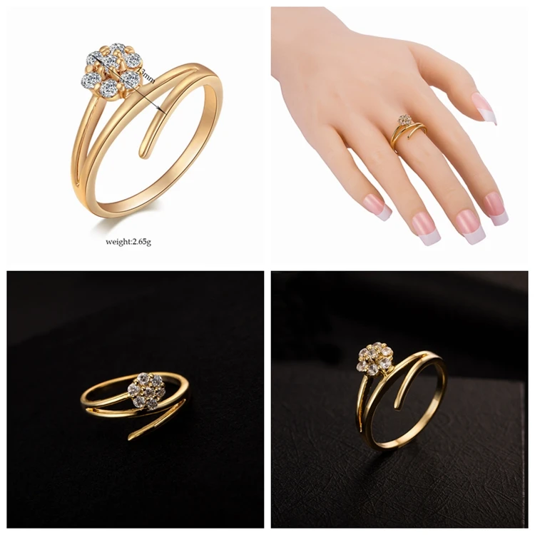 女の子のための3グラムムフィンガーダイヤモンド最新ゴールドリングデザイン Buy 最新のデザイン 最新の金のデザイン ダイヤモンドリング Product On Alibaba Com