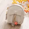 Korean fashion Children key chain small backpack bag leather zipper mini coin pouch key ring wallet