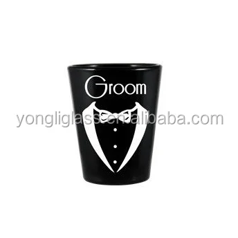 Cool black shot glass for gift, 60ml custom logo wine glass