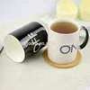 on off black white hot sensitive temperature color-changing sublimation magic ceramic coffee mug