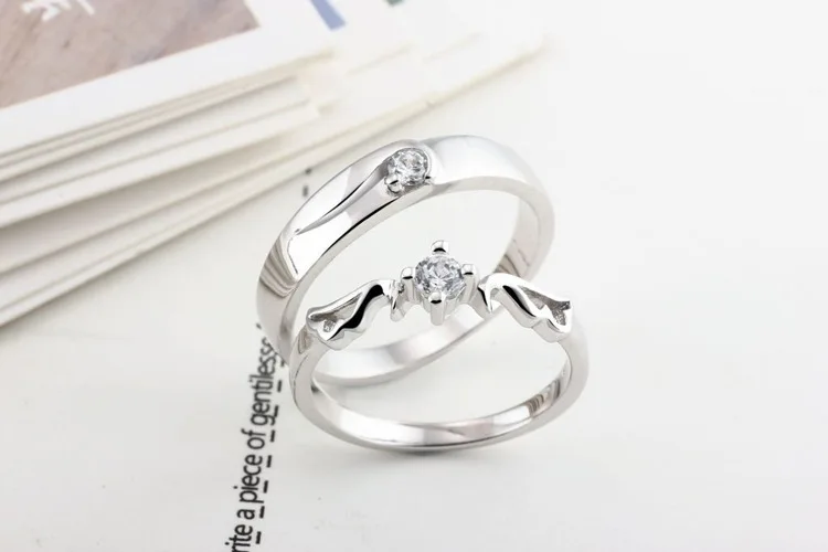 platinum plated cz crystal wedding ring factory direct wholesale silver couple rings - Crystal Wedding Rings platinum plated cz crystal wedding ring factory direct wholesale silver couple rings - Crystal Wedding Rings