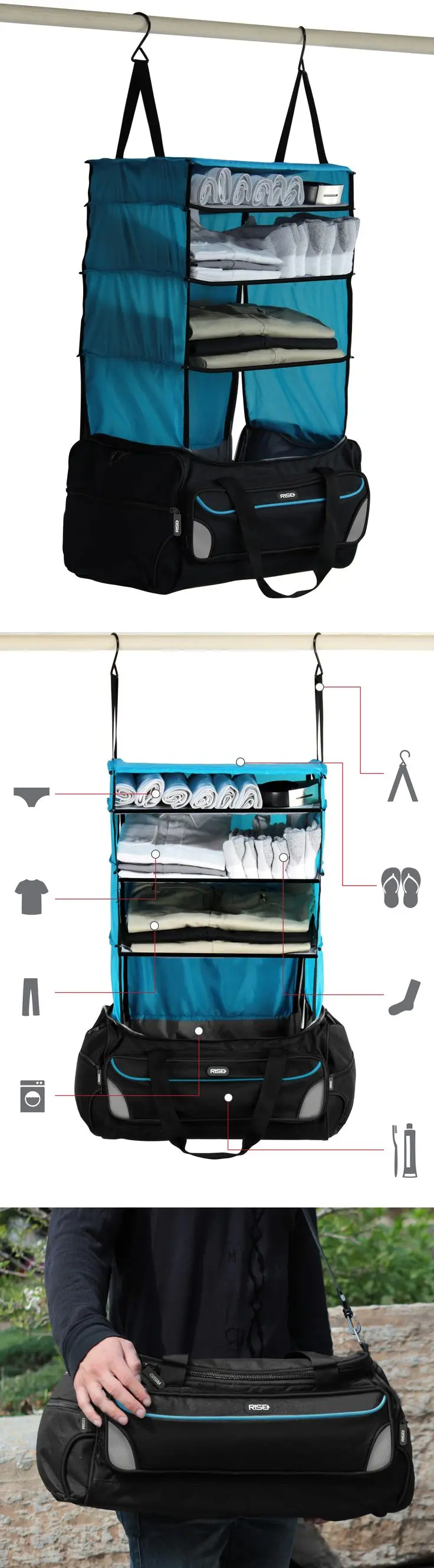 Best Duffel Bag Rise And Hang Travel Bag Packable Hanging Travel
