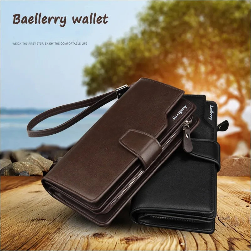 Original Baellerry Wallet With Card Bag Men's Long Leather Wallet