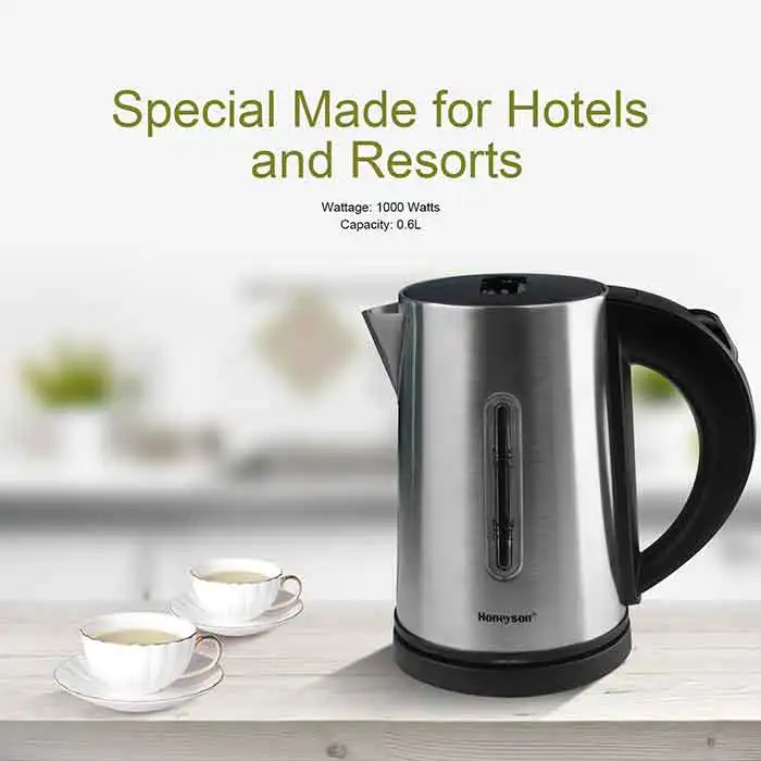 Honeyson new hotel low wattage 304 stainless steel electric appliances kettle