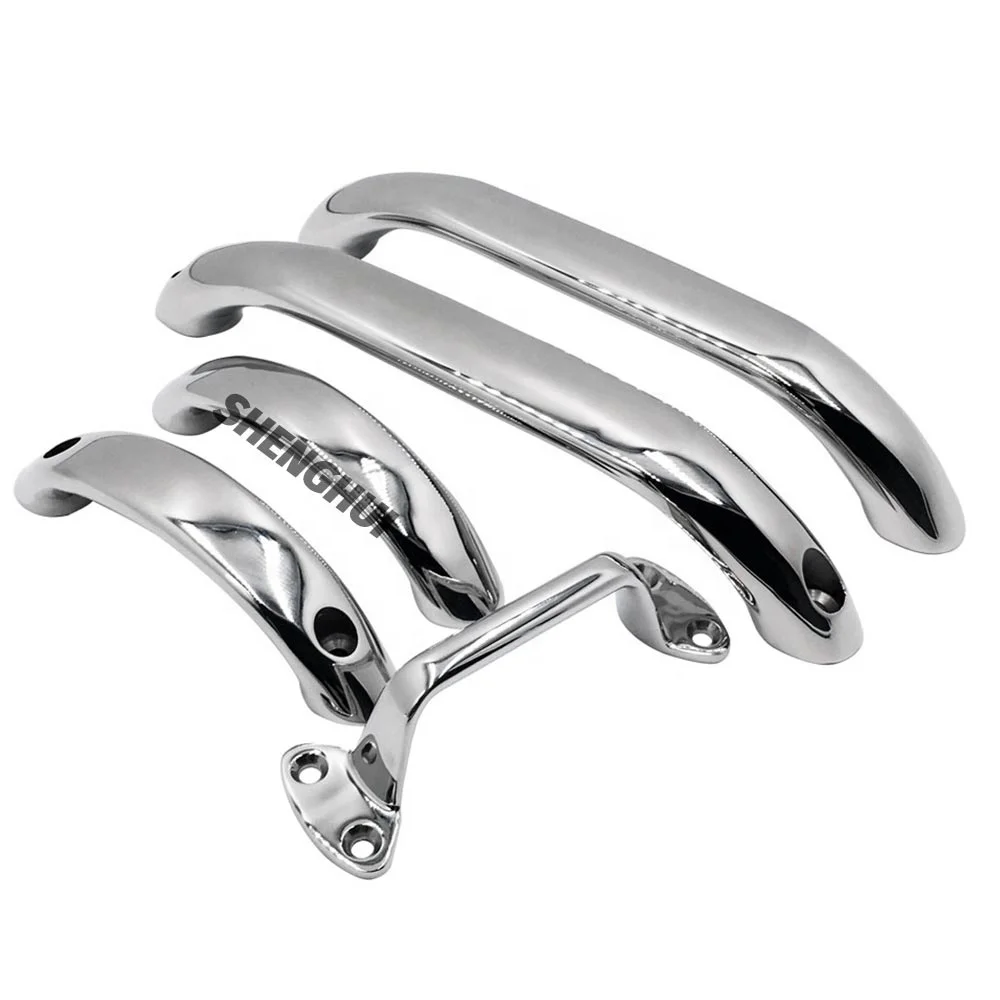 316 Stainless Steel High Polished Handrail Boat Door Handle For Ship