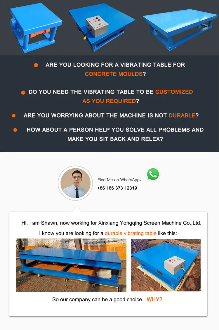 vibrating table shaker for concrete paver molds