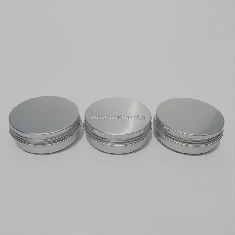 2 Oz Aluminum Round Lip Balm Tin Container Bottle With Screw Thread Lid