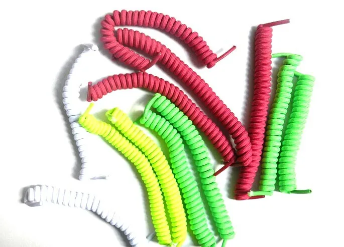 curly coiled shoestrings