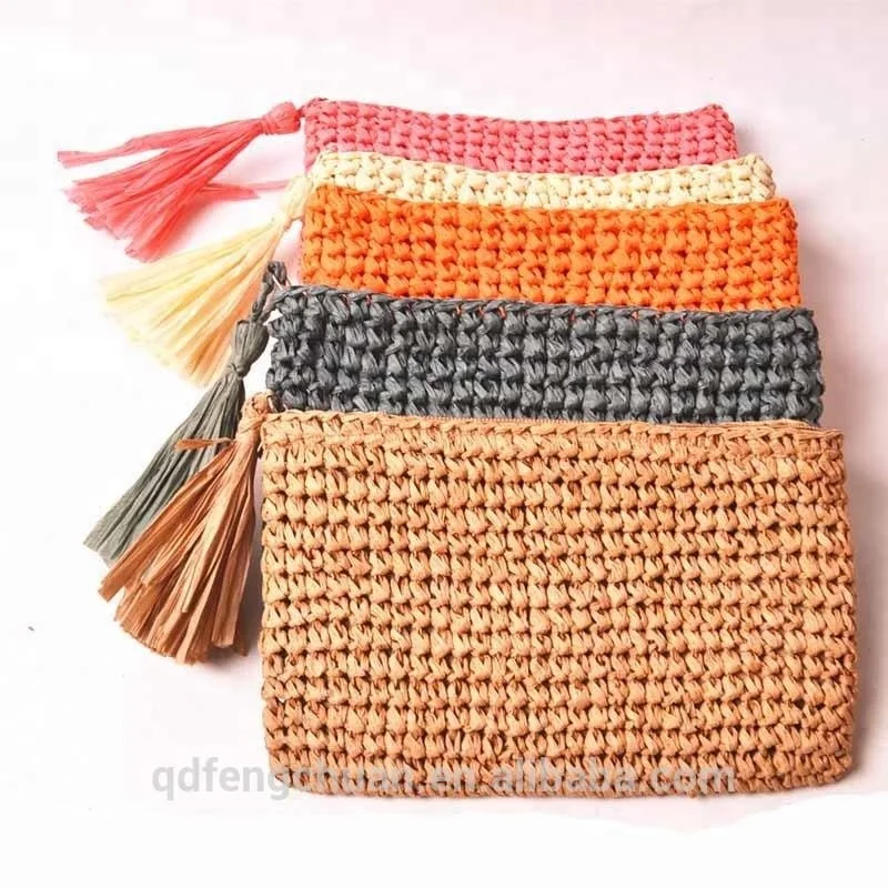 High Quality China Utility Handmade Purses Crochet Las Paper Straw Handbags Reusable