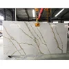 SH8019 SUPER QUALITY 3200x1600 Artificial Stone Venus Calacatta Gold Quartz Slab For Kitchen Countertop