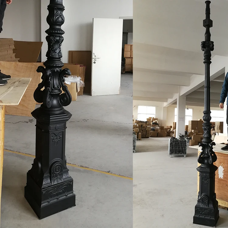 Customized Outdoor classic European Style Waterproof LED Garden Light Antique Street Light and Poles aluminum garden lamp post