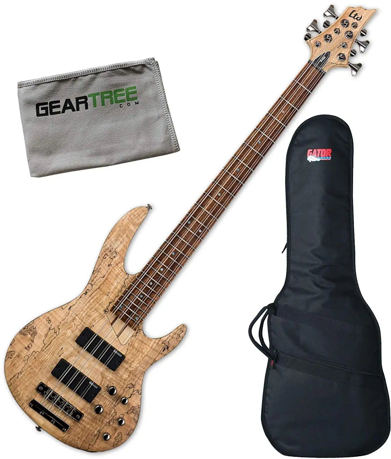 Buy ESP LTD B-208 8-String (Spalted Maple Natural Satin) Bass Guitar w