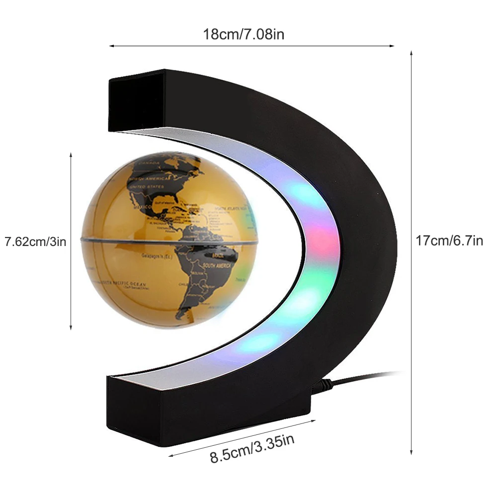 Mapa do Mundo de Alta Tecnologia de Cabeceira Candeeiro de Mesa para o Presente dos Miúdos Donwei Levitação Magnética Globo Antigravidade Led Night Luz Decoração Interior 7 Alta Tecnologia de Cabeceira Candeeiro de Mesa para o Presente Dos Miúdos