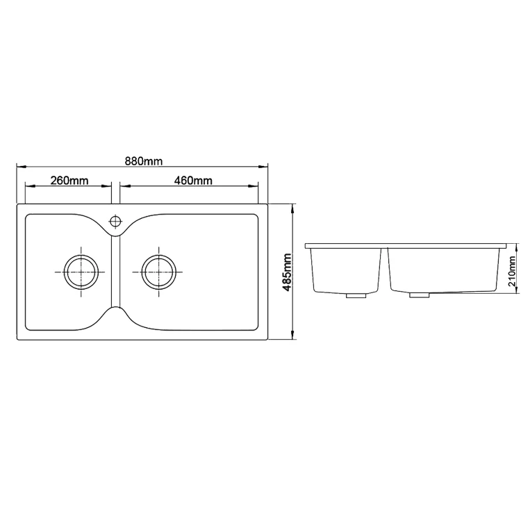 China Factory Double Unique Quartz Kitchen Sinks