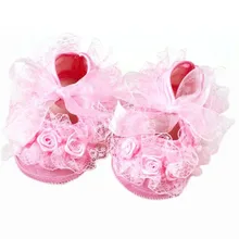 Sweet Lace Toddler Girl Baby Shoes Infant Girl Non-Slip Princess Shoes Prewalker Free Shipping