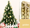 Xmas Tree Decoration Champagne Gold Color Hanging Christmas Ball Set