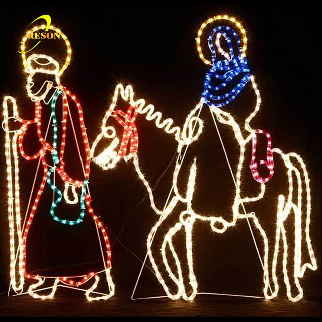 Outdoor Display Nativity Scene Jesus In Christmas Lights Buy