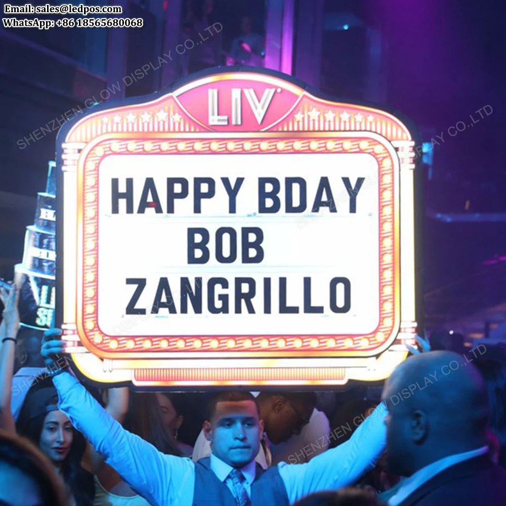 rechargeable customized lounge bar party night club led marquee