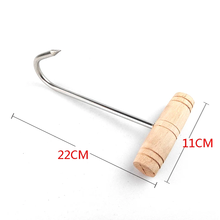 Stainless Steel Butcher Meat Processing Hooks For Butchering With Wood ...