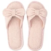 Fashionable and simple striped bowknot warm pair slippers
