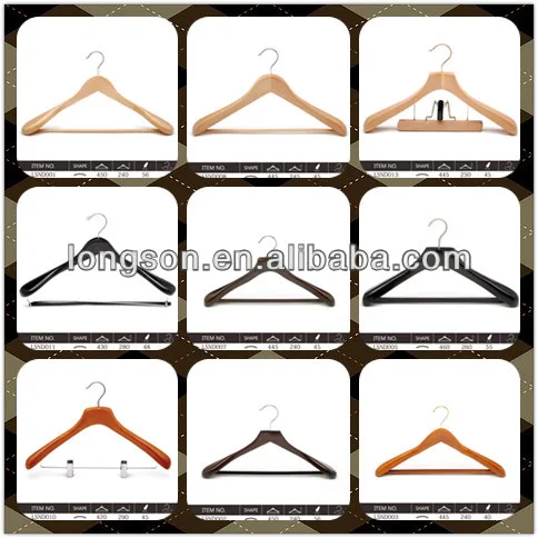 Custom logo extra shoulder wood coat hanger brand wooden clothing hanger for display
