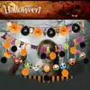 DIY Halloween Decoration Banners Cartoon Balloon Horror Paper Pull Flag Party Supplies KTV Bar Decoration Hanging Flag