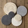 Potholders Round Woven Straw Placemats ,Plate Dish Anti-Scalding Tablemat,Coaster