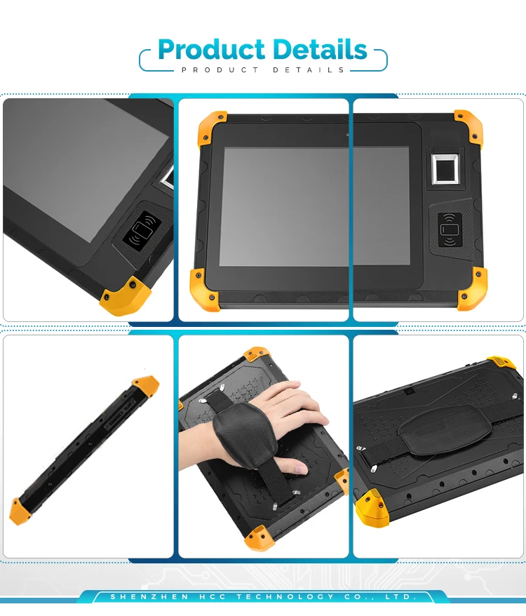 Industrial Rugged 3G / 4G Smart 8" Biometric Fingerprint Scanner Android Tablet PC HCC-Z200