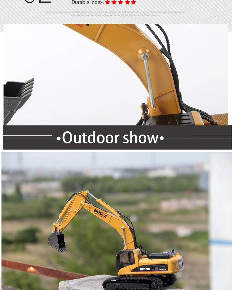 TongLi toy 1/40 professional durable alloy metal excavator construction diecast model car toy engineering vehicle