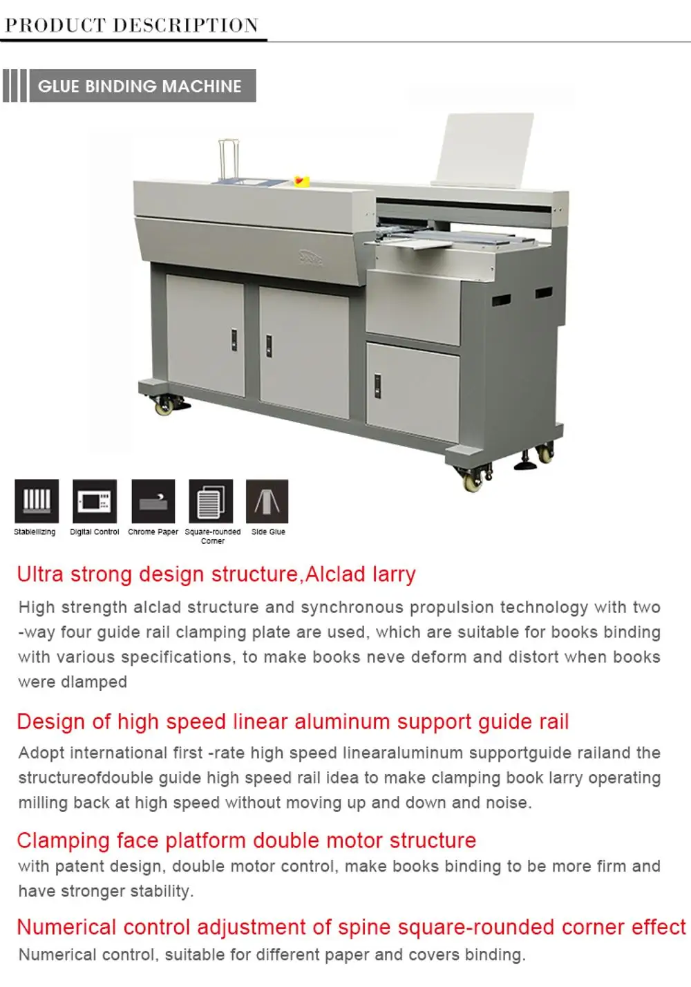Binding Binder Machine Manual Numerical Control Hot Glue Book 220V