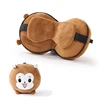 Monkey Design Camping Custom Neck Rest Cervical pp Cotton Pillow Animal Shaped 3D Adjustable Folding 2 in 1 Travel Eye Pillow